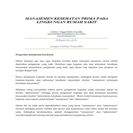 manajemen kesehatan