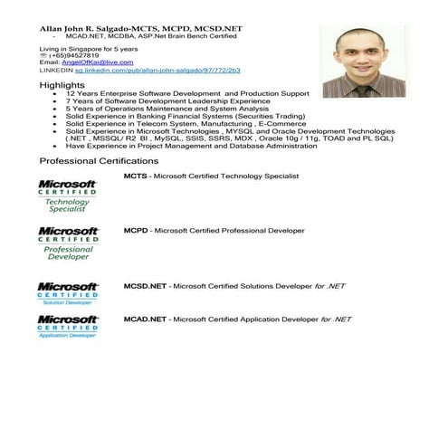 Allan_John_R_Salgado-MCSD.NET, MCTS,MCPD-Resume(LinkedIn)