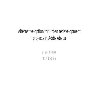 Urban redevelopment  in Addis ababa