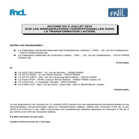 IDCC 7004 accord salaires 2016