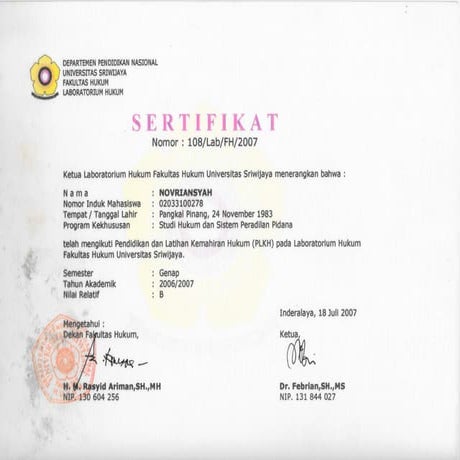PLKH Novriansyah | PDF