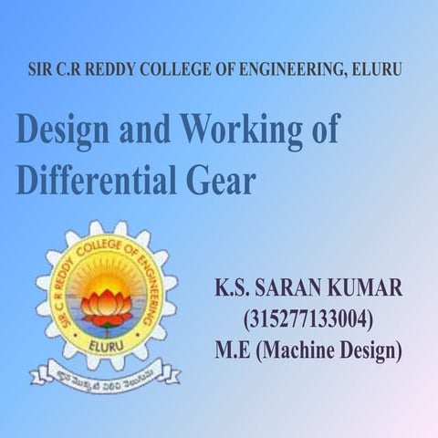 Design and Working of Differential Gear
