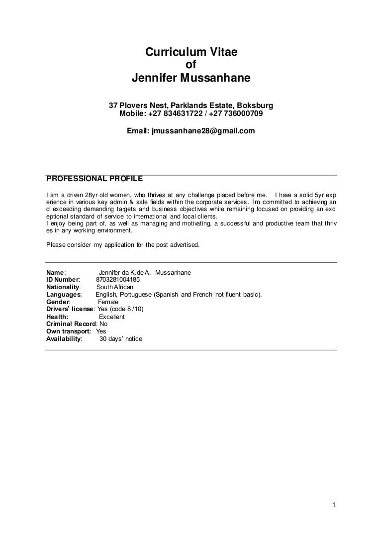 Curriculum vitae examples pdf image