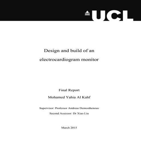 3rd Year Project - Design and build of an Electrocardiogram