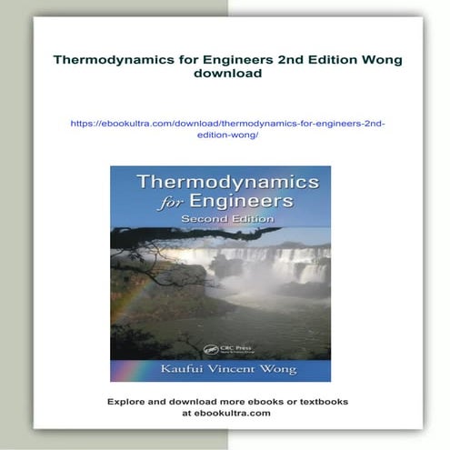 Thermodynamics for Engineers 2nd Edition Wong