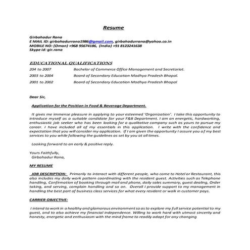 Update Resume 1 | DOCX