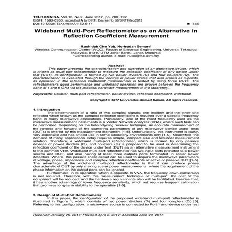 Wideband Multi-Port Reflectometer as an Alternative in Reflection Coefficient...
