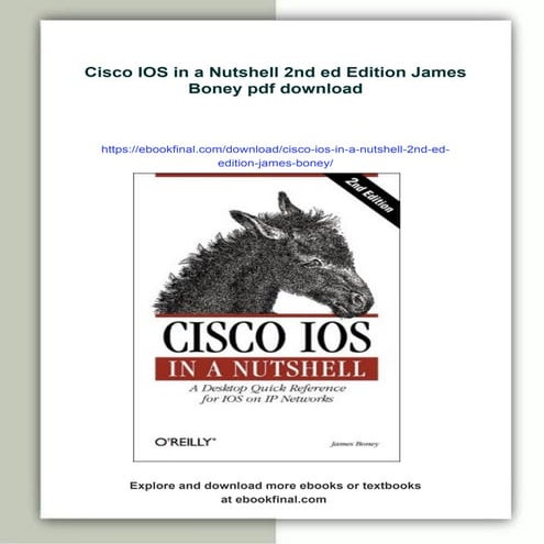 Cisco IOS in a Nutshell 2nd ed Edition James Boney