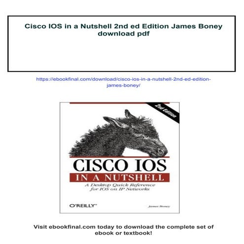 Cisco IOS in a Nutshell 2nd ed Edition James Boney