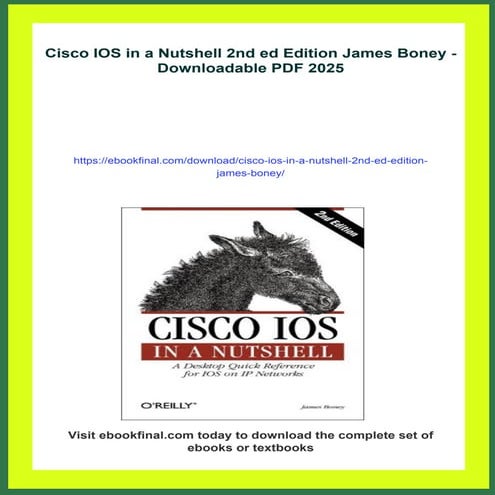 Cisco IOS in a Nutshell 2nd ed Edition James Boney | PDF