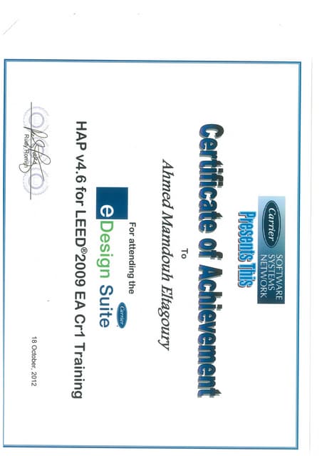 ASHRAE Certificate | PDF