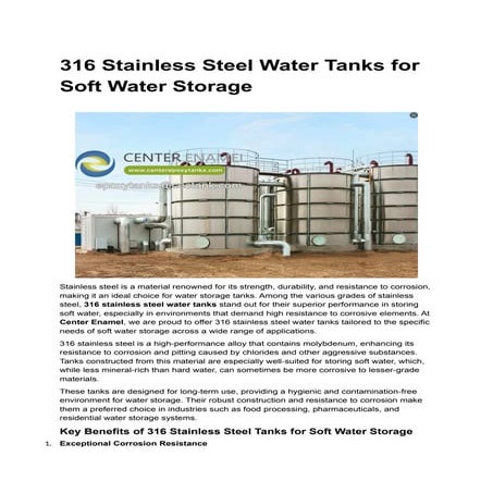 Understanding the Durability of Modern Water Storage Tanks | PDF