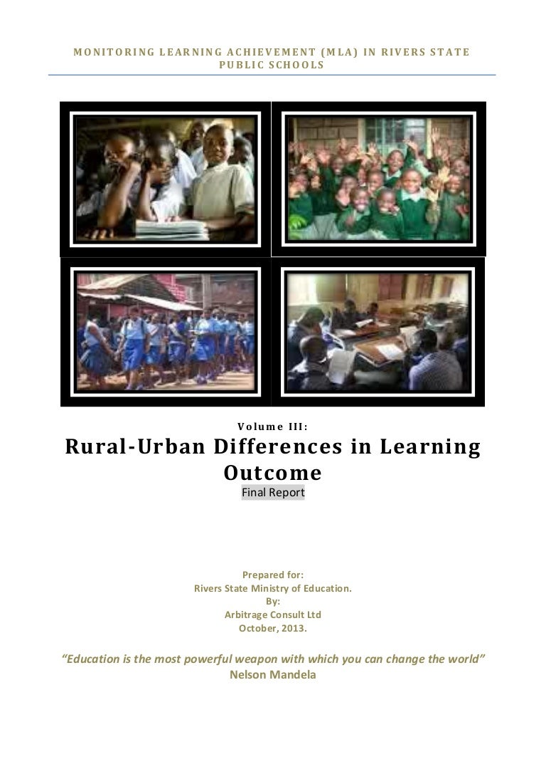 Rural Urban Differences In Learning Outcome