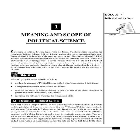 meaning and scope of political science (1)
