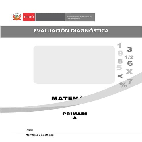 Examen 4to grado Matemática.