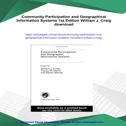 Community Participation and Geographical Information Systems 1st Edition Will...