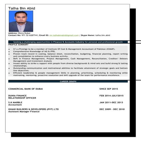 Talha Accountant M.B.A, CMA (1) | DOC