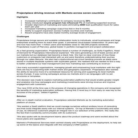 Projectplace- Marketo case