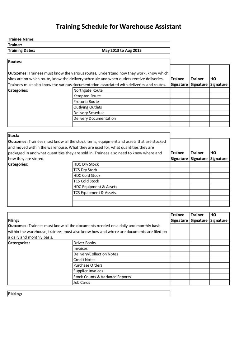 employee development amp training schedule new employee training template