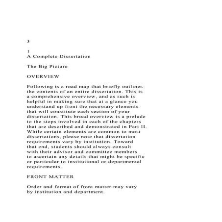 31A Complete DissertationThe Big PictureOVERVIEW.docx