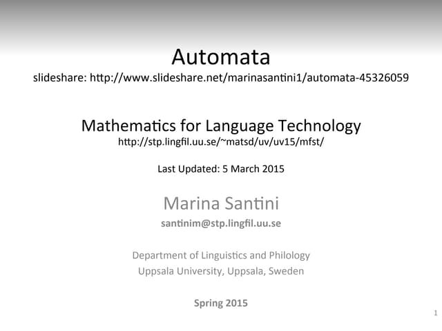 Lecture: Automata
