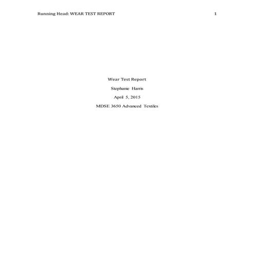 Wear Test Report-1 | DOCX