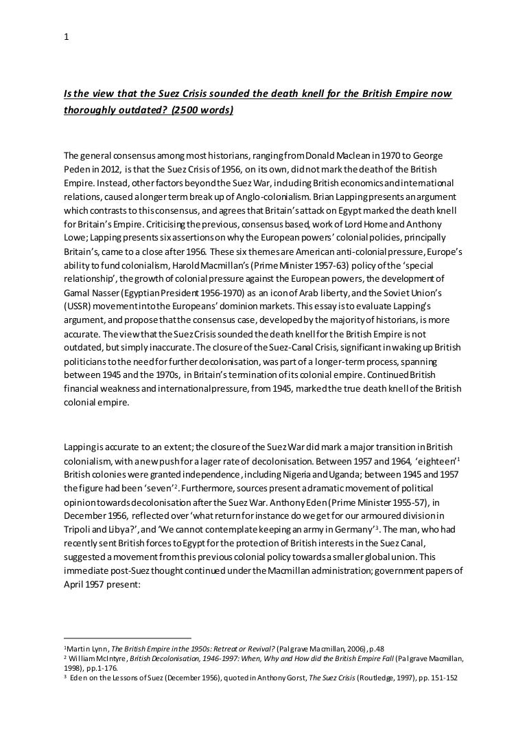 College Essay Papers The Suez Crisis And The Fall Of The British Empire 1984 Essay Thesis also Essays About Business British Empire Essay The Suez Crisis And The Fall Of The British Essay Proposal Outline