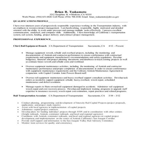Current Resume - Transportation | DOCX