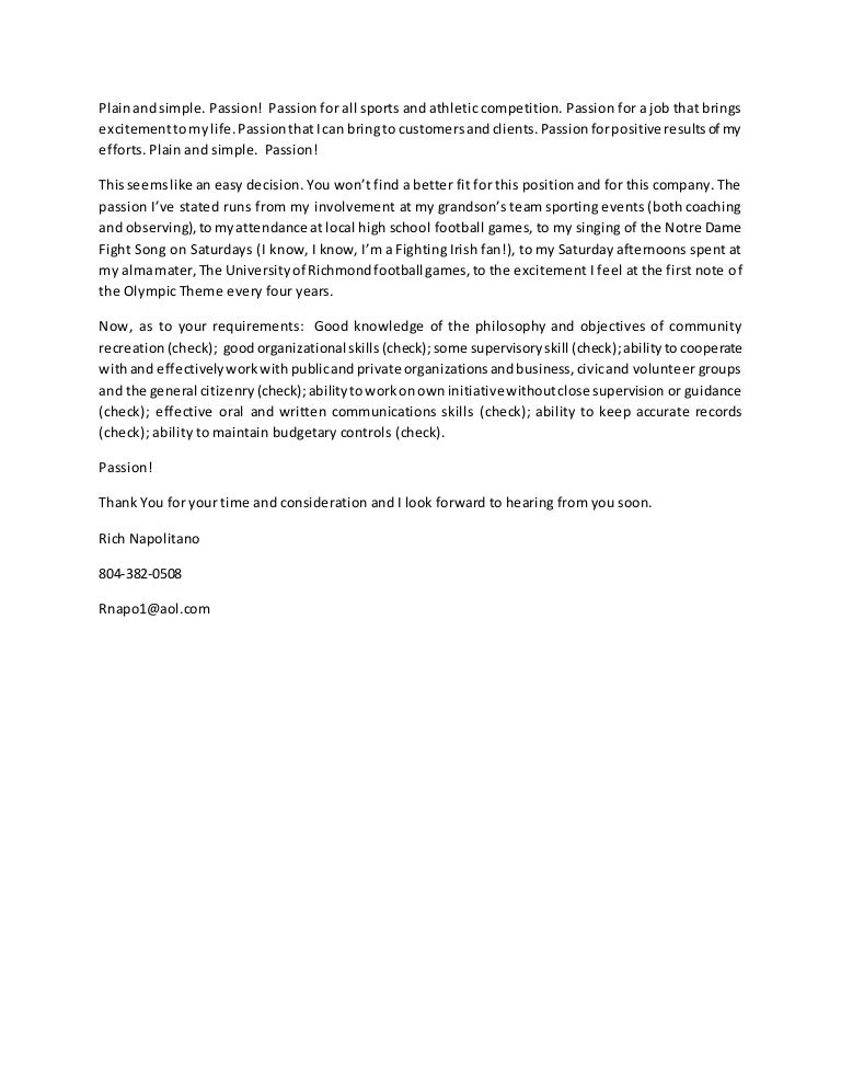 Cover Letter Sports 2 