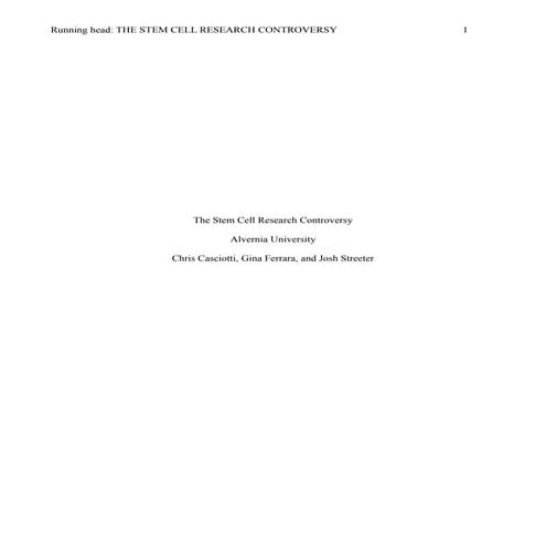 Stem Cell Research & Related Ethical Issues | PDF