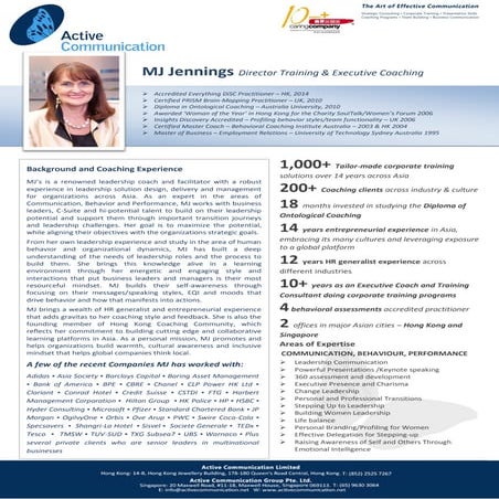 MJ Jennings Corporate Training Bio 2015
