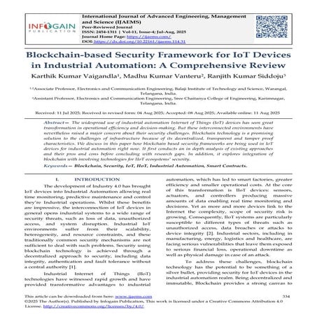 Blockchain-based Security Framework for IoT Devices in Industrial Automation:...