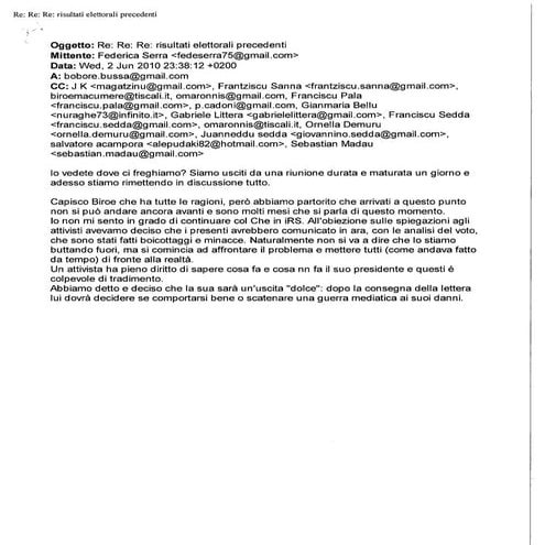 31 mag 2010   risultati elettorali ed espulsione di gavino sale 2