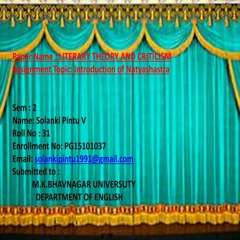 Inroduction to Natyashastra