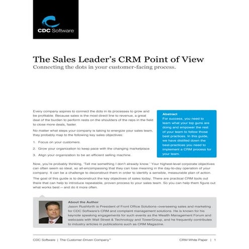 Sales leader point of view