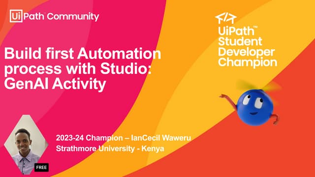 Build first Automation process with Studio: GenAI Activity