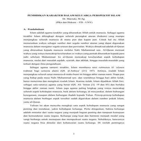 32. pendidikan karakter dalam keluarga perspektif islam | PDF