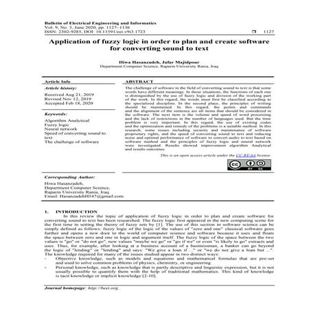 Application of fuzzy logic in order to plan and create software for convertin...