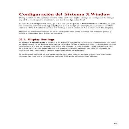 32  configuración del sistema x window