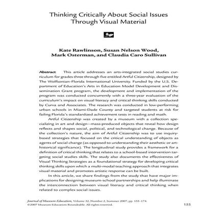 Thinking Critically About Social Issues Through Visual Material