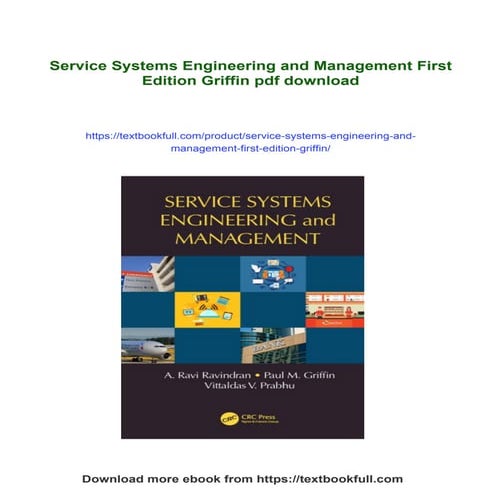 Service Systems Engineering and Management First Edition Griffin