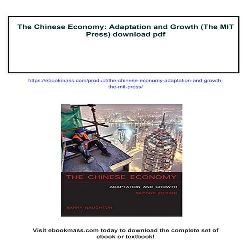 The Chinese Economy: Adaptation and Growth (The MIT Press) | PDF