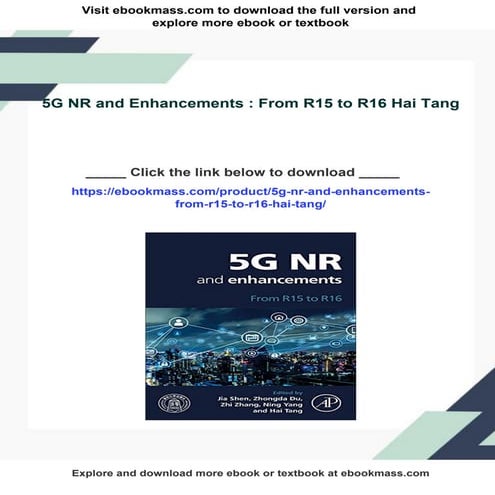 5G NR and Enhancements : From R15 to R16 Hai Tang | PDF