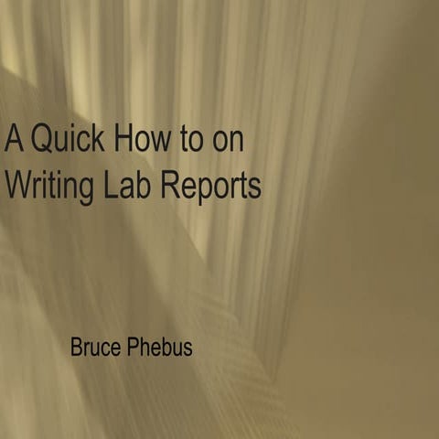 4) Writing Reports
