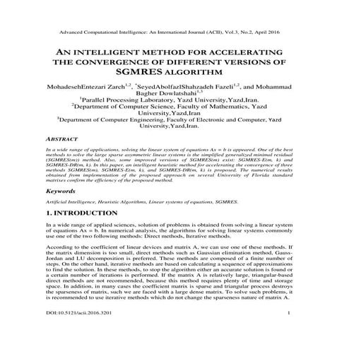 An Intelligent Method for Accelerating the Convergence of Different ...