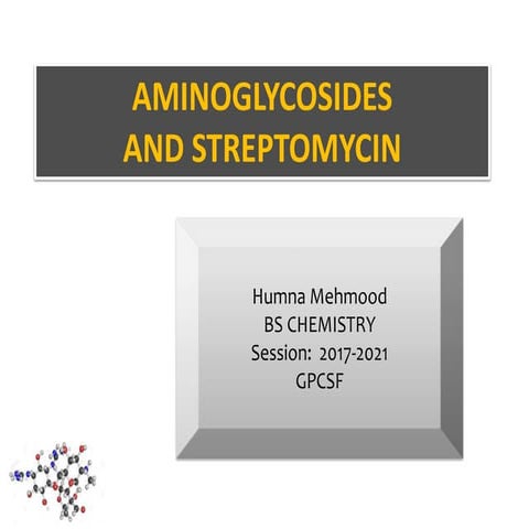 Aminoglycosides and streptomycin- pharmaceutical Chemistry