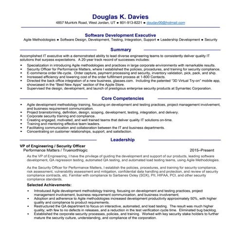 Douglas Davies Resume