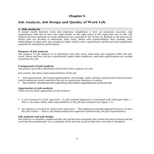 Comprehensive Guide to Job Analysis, Design, and Quality of Work Life ...
