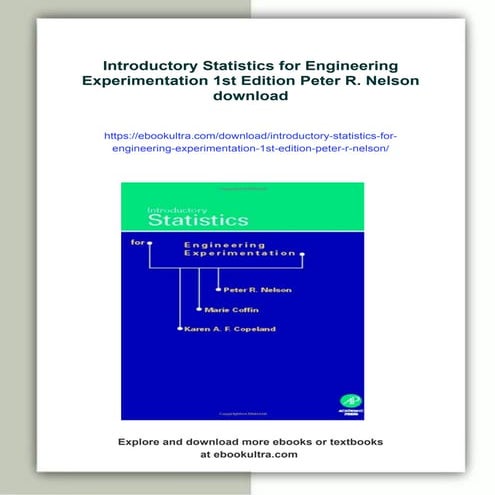 Introductory Statistics for Engineering Experimentation 1st Edition Peter R. ...
