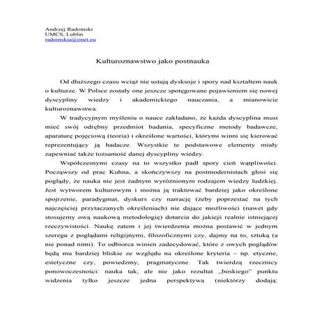 32307126 kulturoznawstwo-jako-postnauka